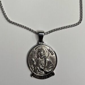 Silver St. Jude Pendant Necklace